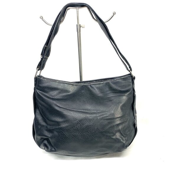 Rosetti Convertible Shoulder Crossbody Bag black Vegan Leather Silver 14" x 10" - Picture 3 of 9
